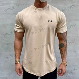 Camisetas para hombre 2017 Camiseta de gimnasio de verano Camiseta de manga corta de algodón para hombre Camiseta de entrenamiento Camiseta musculosa de moda Ropa para hombre T240124