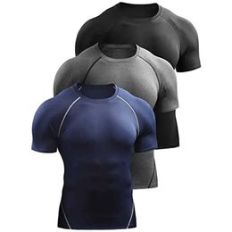 T-shirts masculins 2018 T-shirt de compression masculine Summer Sports Wear T-shirt élastique Sports de séchage rapide TE-shirt Sports Fitness Shirt Mens J240426