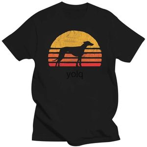 T-shirts pour hommes 2019 Mode Été Vente chaude Rétro Sun Greyhound Silhouette T-shirt Vintage T-shirt pour les amoureux des chiens Tee shirtyolq