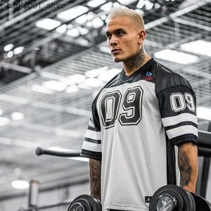 Camisetas para hombre 2019 NUEVA Marca Camiseta para hombre Camisetas transpirables de secado rápido para hombre Camiseta de fútbol Camiseta deportiva Camiseta suelta Bodybuildi Tamaño M-XXL Q240220