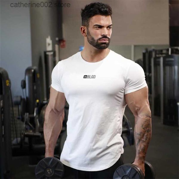 T-shirts pour hommes 2019 Nouveaux hommes T-shirt serré vêtements en coton Gymnases fitness pour hommes Hauts d'été compression coton noir camiseta masculina vêtements rouge T230601