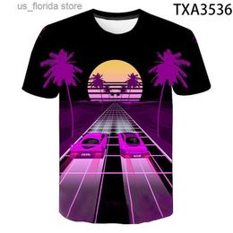 Camisetas para hombres 2020 Nueva camiseta con estampado 3D Hombres Mujeres Niños Camiseta divertida 80s RETRO VAPORWAVE RETROWAVE SYNTHWAVE Música Hip Hop Tops T Y240321