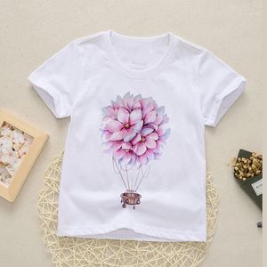 Camisetas para hombres 2022 3 5 6 7 8 años Globo Niñas Camiseta Niños Manga corta Tee Tops Niños Dibujos animados Impresión Ropa Niños Fiesta de cumpleaños W