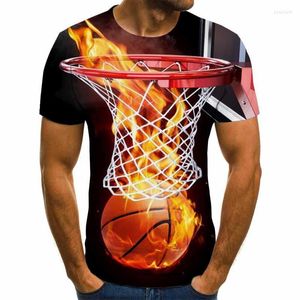T-Shirts à manches courtes pour hommes et femmes, Hipster humoristique en 3d, avec flamme, basket-ball, été, 2022