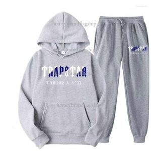 T-shirts pour hommes Marque TRAPSTAR Imprimé Sportswear Hommes 15 couleurs Chaud Deux Pièces Ensemble Lâche Sweat À Capuche Pantalon Jogging