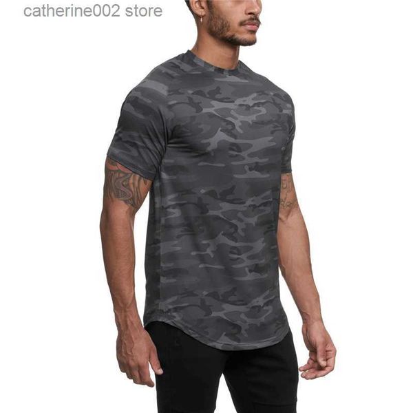 Camisetas de hombre 2022 Camo Sport Shirt Hombres Camiseta de entrenamiento de manga corta Gym Camiseta de compresión para hombres Camiseta de running para hombres Fitness Tops Camiseta deportiva T230601