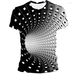 T-shirts pour hommes 2022 mode impression 3D motif coloré en trois dimensions à manches courtes col rond t-shirt décontracté