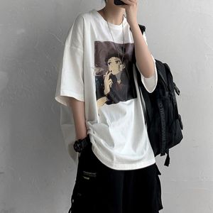 Heren t shirts 2022 mode anime print kleding Koreaans stel t-shirts kpop mannen kleding ulzzang oversized shirt bedrukt korte mouwen mannelijk
