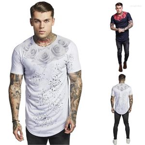 Hommes t-shirts 2022 mode col rond Rose impression bas chemise adolescents cultiver soi-même à manches courtes