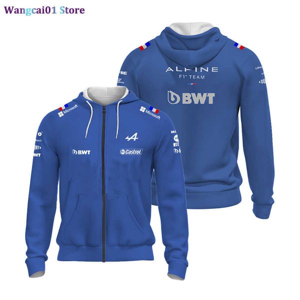 T-shirts pour hommes 2022 Formule 1 Alpine F1 Team Officiel Motorsport Race Shirt Meilleure vente Bleu 2022 Vêtements de haute qualité Sweat à capuche 0320H23