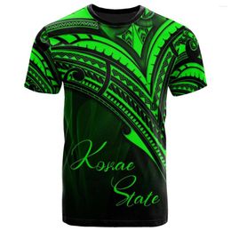 Heren t shirts 2022 Kosrae tribale schildpadcultuur Polynesische tattoo 3d geprint shirt mannen vrouwen Harajuku streetwear korte mouwen