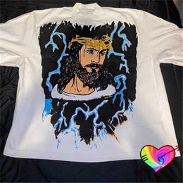 T-shirts pour hommes 2022 Loose Fit Tee Jesus Is King T-shirt Hommes Femmes 1 1 Haute Qualité Chicago Jesus Graphic Sunday Service Tops Hip Hop T230302