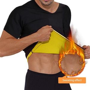 T-shirts pour hommes 2022 Hommes Taille Entraîneur Sweat Néoprène Body Shaper Perte de poids Sauna Shapewear Chemise d'entraînement Gilet Fitness Gym T259t