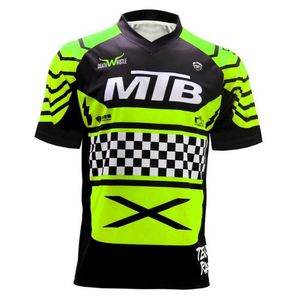 T-shirts voor heren 2022 Mens Cycljersey met korte mouwen MTB Downhill Shirt DH MX Uniform Mountain Bike Summer Motorfiets Draag T-shirt J240506