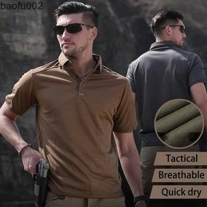 T-shirts hommes 2022 T-shirt militaire hommes été à manches courtes haut t-shirt en plein air t-shirt vêtements de sport armée entraînement plus taille t-shirt tactique hommes W0322