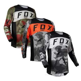 T-shirts pour hommes 2022 Jersey de motocross VTT Downhill Jeresy Cyclisme VTT Maillot Ciclismo Hombre Jersey à séchage rapide Fox Plast Jerseys pour hommes R23