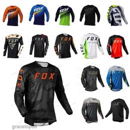 Heren T-shirts 2022 Motocross Mountain Enduro Fietskleding Fiets Moto Downhill T-shirt Hpit Fox Dames Heren Wielertrui Mtb Shirts Bmx Anzu