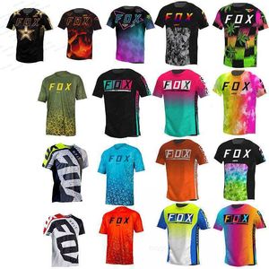 Heren T-shirts 2022 Motocross Mountain Enduro Fietskleding Fiets Moto Downhill T-shirt Hpit Fox Dames Heren Wielertrui MTB Shirts BMX J56