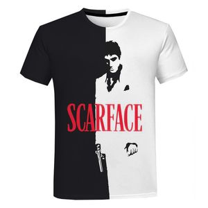 T-shirts van heren 2022 Movie Scarface T-shirt Tony Montana 3D Gedrukt Streetwear Mannen Damesmode Casual Harajuku Cool Tee Tops