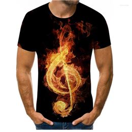 Heren t shirts 2022 muzieksymbool 3dt shirt bedrukt met gitaar anime graphics t-shirt casual ademende kleding korte mouwen