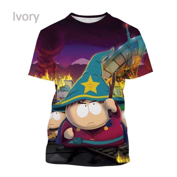 Camisetas para hombres 2022 New Kids Fashion 3D Impreso Anime S-South Park Camiseta Diversión Niños Dibujos animados Top T230217