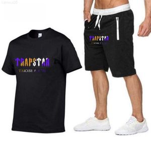 T-shirts voor heren 2022 Nieuwe Trapstar Heren T-shirt Tracksuitsets Harajuku Tops T-shirt grappige hiphop kleur t-shirt shorts casual zomer sportkleding z0221