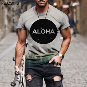 T-shirts van heren 2022 Persoonlijkheid Zomer 3D Printing T-shirt voor Mannen Video Gam Aloha Patroon Ademend Short Mouwen Trendy Casual Tshirt
