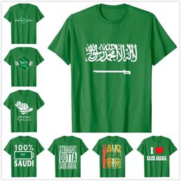 T-shirts voor heren 2022 Saoedi-Arabië T Shirts Man T-shirts 100% katoen natie team t-shirt katoenbijeenkomst fans streetwear fitness Saoedi-Arabische SA G230309