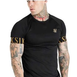 T-shirts voor heren 2022 Sik Silk T-shirt Men Zomer Korte slve Compressie T-shirt Mesh Tops T Brand Male kleding Casual Fashion T-shirts Men T240510