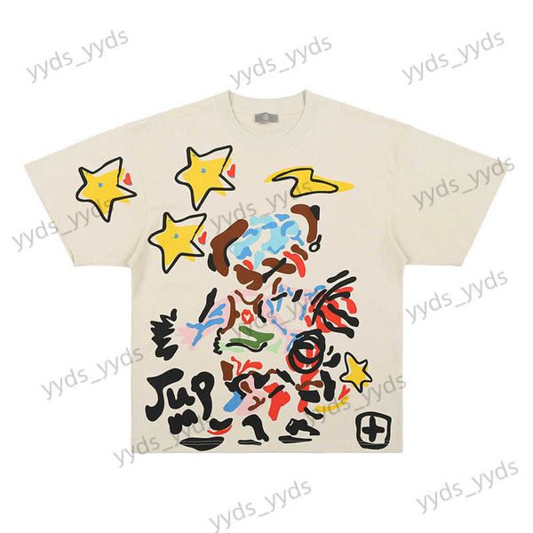 T-shirts pour hommes 2022 Simple et drôle Overize High Street Tee Loose Graffiti Star Print Hommes et femmes T230404