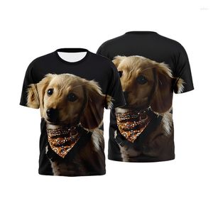 Camisetas para hombre, camiseta con estampado 3D de verano 2022, chaqueta para perro de la serie Animal para hombre y mujer, moda informal transpirable de manga corta