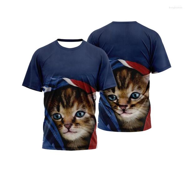 T-shirts pour hommes 2022 été impression 3D T-shirt motif Animal décontracté mode col rond chemise à manches courtes robe XS-XXXL