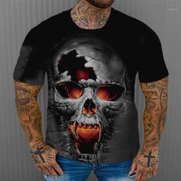 T-shirts van heren 2022 Zomer 3D T-shirt Mannen Kleding Skulldeath Korte Mouw Jongen-Kind Mode O-hals Street Draag Cool Customizable 110-6 XL