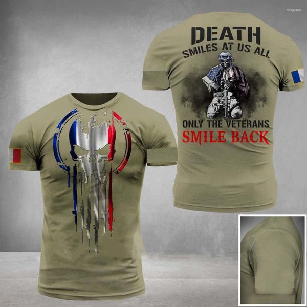 T-shirts pour hommes 2022 Été Armée-Vétéran Chemise pour hommes Soldat français Field Top 3D Imprimé TopVeterans Camouflage Commando T-shirt