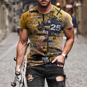 T-shirts pour hommes 2022 été tendance européenne et américaine vêtements de mode 3D Street chemise à manches courtes surdimensionnée