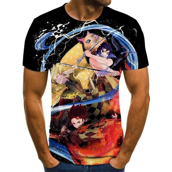 T-shirts pour hommes 2022 été mode T-shirt imprimé en 3D Tokyo Anime garçon Cool et beau haut à manches courtes