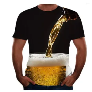 Hommes t-shirts 2022 été mode bière Daquan motif d'impression 3D hommes décontracté Cool à manches courtes T-Shirt sport respirant