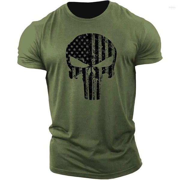 Camisetas para hombres 2022 Camiseta 3D estampada para hombres Summer Camiseta de manga corta Camiseta de ejército verde casual Harajuku Streetwear de gran tamaño