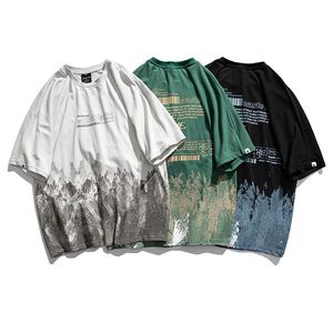 T-shirts pour hommes 2023 Été Hommes Streetwear Tie Dye Mens Coton Vintage Imprimé Hip Hop Chemise Mâle T-shirts Noirs