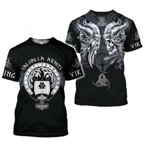 T-shirts masculins 2022 Été Nouveau homme viking 3dt chemise imprimé Craze T-shirt punk harajuku mens top 2443