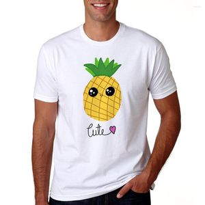 Heren t shirts 2022 zomer ananas shirt heren schattig cartoon t-shirt o-neck short mouw t-shirt man cool tops tees