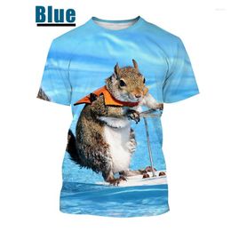 Hommes t-shirts 2022 tendance Animal écureuil impression 3D chemise décontracté hommes/femmes mignon motif à manches courtes XS-5XL