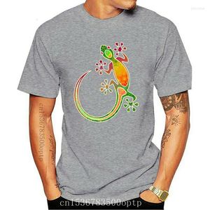 T-shirts pour hommes 2022 T-shirt unique Gecko Floral Men Shirt Tribal Art 2022est T-shirt imprimé à manches courtes en coton T-shirts à col rond Summe