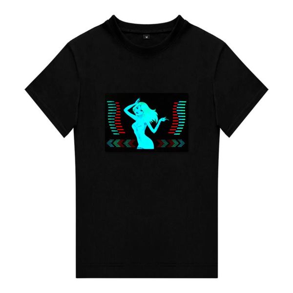 Camisetas para hombre 2022, venta al por mayor, increíble sonido, Panel Led activo, camiseta intermitente El para fiesta de Bar