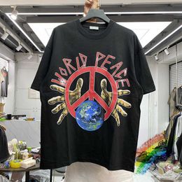 Camisetas para hombres 20222ss World Peace Mangas cortas Camiseta Hombres Mujeres Mejor Calidad Globe Print Camisetas Tops Tee T221130