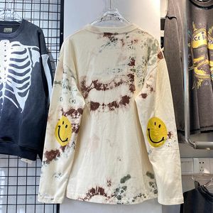 Mannen T Shirts 2022ss Lange Mouwen Tie Dye KAPITAL Shirt Mannen Vrouwen Kwaliteit T-shirts Oversized Tee Tops Heren Kleding