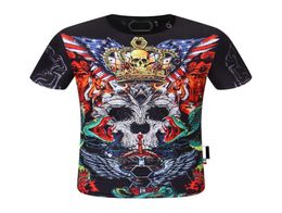 T-shirts masculins 2022SS Summer Fashion T-shirt Mens pp Rhines Skulls Tops décontracté t-shirts à manche