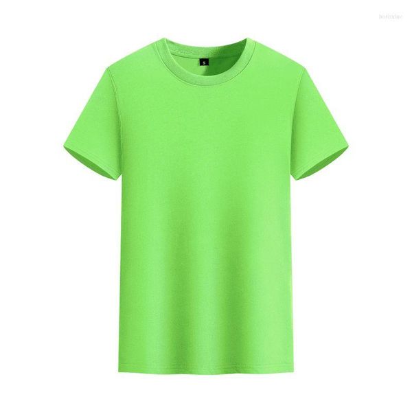 T-shirts pour hommes 2023/24 pur coton col rond été décontracté hommes T-Shirt jaune clair