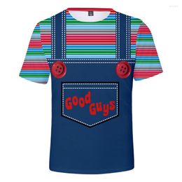 Heren t shirts 2023 3 tot 14 jaar de kwaadaardige good guys speelgoed kleding kinderen kinderen jongens meisje meisje korte mouw shirt Halloween Chucky t-shirt
