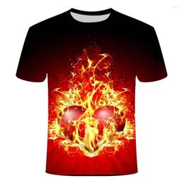 Heren t shirts 2023 3D chama moda t-camisa da msica dos huizens casual impresso roupas de manga Curta camiseta